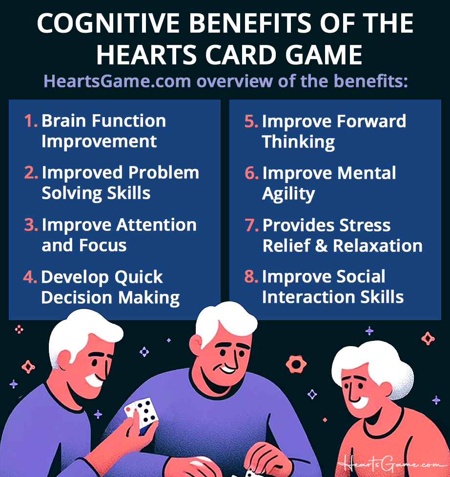 8 Cognitive Benefits of Playing Heart infographic